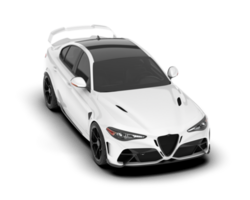 White sport car on transparent background. 3d rendering - illustration png