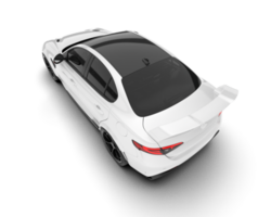 White sport car on transparent background. 3d rendering - illustration png