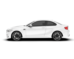 White sport car on transparent background. 3d rendering - illustration png