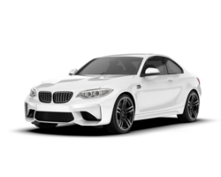 White sport car on transparent background. 3d rendering - illustration png