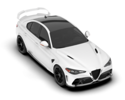 White sport car on transparent background. 3d rendering - illustration png