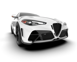 White sport car on transparent background. 3d rendering - illustration png