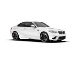 White sport car on transparent background. 3d rendering - illustration png