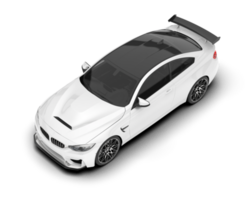 White sport car on transparent background. 3d rendering - illustration png