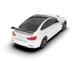 blanc sport voiture sur transparent Contexte. 3d le rendu - illustration png