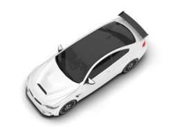 White sport car on transparent background. 3d rendering - illustration png