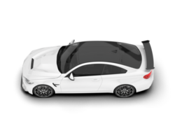 White sport car on transparent background. 3d rendering - illustration png