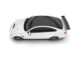 White sport car on transparent background. 3d rendering - illustration png