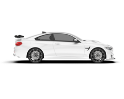 White sport car on transparent background. 3d rendering - illustration png