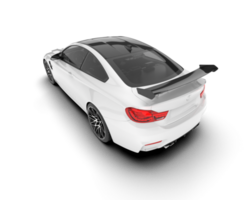 White sport car on transparent background. 3d rendering - illustration png