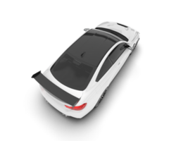 White sport car on transparent background. 3d rendering - illustration png