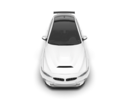 White sport car on transparent background. 3d rendering - illustration png