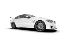 White sport car on transparent background. 3d rendering - illustration png