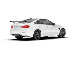 blanc sport voiture sur transparent Contexte. 3d le rendu - illustration png