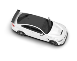 White sport car on transparent background. 3d rendering - illustration png