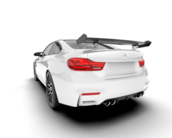 White sport car on transparent background. 3d rendering - illustration png