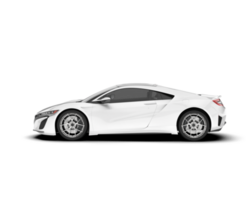 blanc sport voiture sur transparent Contexte. 3d le rendu - illustration png