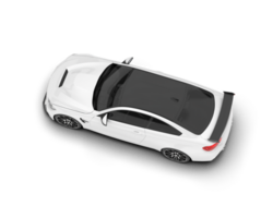 White sport car on transparent background. 3d rendering - illustration png