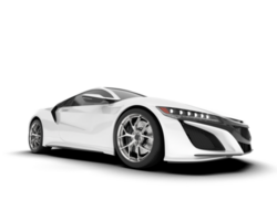 White sport car on transparent background. 3d rendering - illustration png