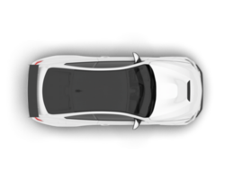 White sport car on transparent background. 3d rendering - illustration png