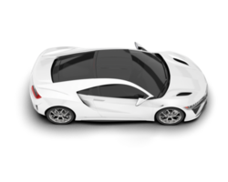 White sport car on transparent background. 3d rendering - illustration png