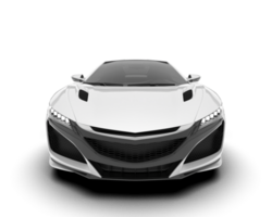 White sport car on transparent background. 3d rendering - illustration png