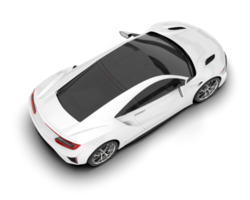 White sport car on transparent background. 3d rendering - illustration png