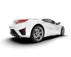 White sport car on transparent background. 3d rendering - illustration png