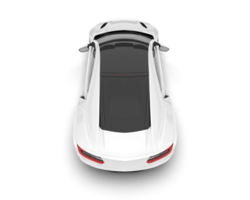 White sport car on transparent background. 3d rendering - illustration png