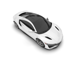 White sport car on transparent background. 3d rendering - illustration png