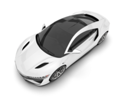 White sport car on transparent background. 3d rendering - illustration png