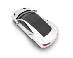 White sport car on transparent background. 3d rendering - illustration png