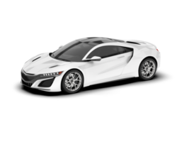 White sport car on transparent background. 3d rendering - illustration png