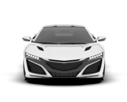 White sport car on transparent background. 3d rendering - illustration png