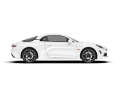 White sport car on transparent background. 3d rendering - illustration png