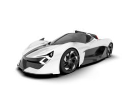 White sport car on transparent background. 3d rendering - illustration png