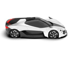 White sport car on transparent background. 3d rendering - illustration png