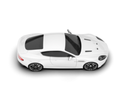 White sport car on transparent background. 3d rendering - illustration png