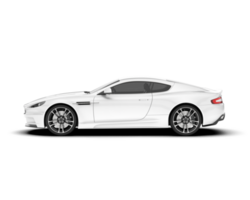 White sport car on transparent background. 3d rendering - illustration png