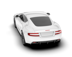 White sport car on transparent background. 3d rendering - illustration png