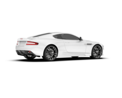 White sport car on transparent background. 3d rendering - illustration png