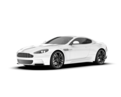 White sport car on transparent background. 3d rendering - illustration png