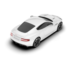 White sport car on transparent background. 3d rendering - illustration png