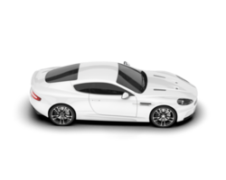 White sport car on transparent background. 3d rendering - illustration png