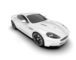 White sport car on transparent background. 3d rendering - illustration png