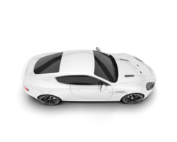 White sport car on transparent background. 3d rendering - illustration png