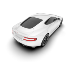 White sport car on transparent background. 3d rendering - illustration png