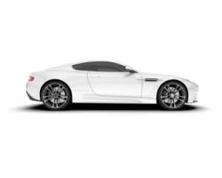 White sport car on transparent background. 3d rendering - illustration png