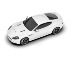 White sport car on transparent background. 3d rendering - illustration png