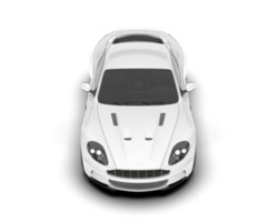 White sport car on transparent background. 3d rendering - illustration png